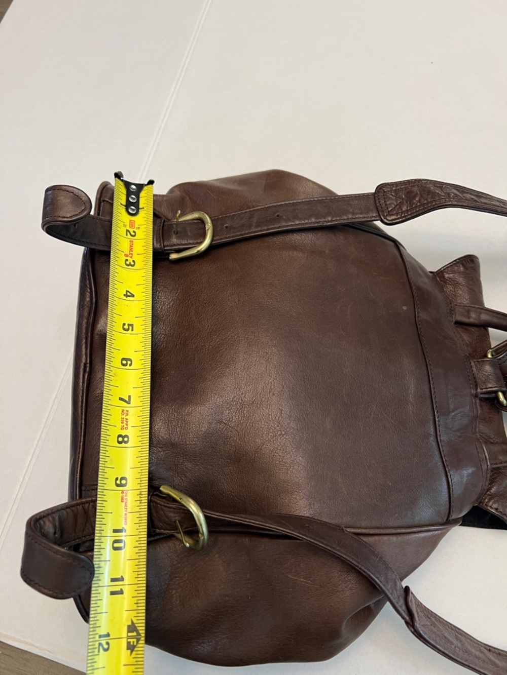 Boulder Ridge Brown Leather drawstring  Backpack Bag - Picture 15 of 16